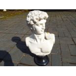 A Greek style bust depicting David mount