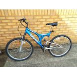 A Trojan Warrior Full Suss bicycle, blue