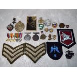 A mixed lot to include Militaria patch b