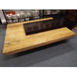 A modern marble and wood coffee table 43