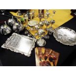A large quantity of plated table ware ca