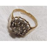 A lady's hallmarked gold cluster ring approximate weight 2.17 grams FDTF