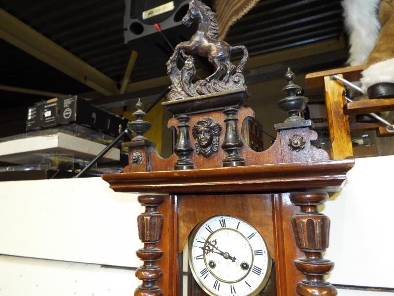 A Vienna styled wall clock, the mahogany - Image 2 of 2