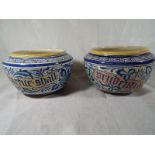 Two Victorian bowls decorated in shades