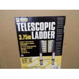 A Builders Brand telescopic ladders 3.75 meters, boxed