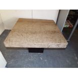 A marble side table 53 cm (h) x 75.5 cm