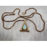 A lady's 9ct gold necklace and pendant s