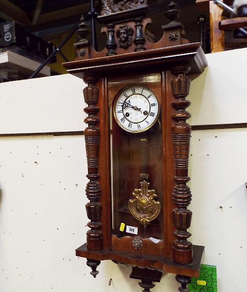 A Vienna styled wall clock, the mahogany