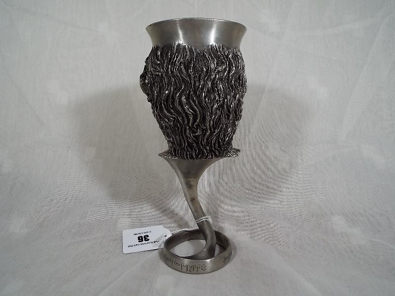 A Royal Selangor Lord of The Rings pewter goblet entitled Frodo Baggins, 18.5cm (h), signed to the - Image 2 of 2