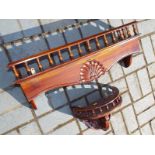 Two carved wooden mahogany wall brackets
