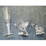 Art Glass - Two J G Durand glass figurin