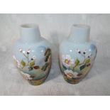 Art Glass - A pair of Victorian enameled