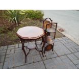 Two mahogany 3 tier plant stands 92 cm (