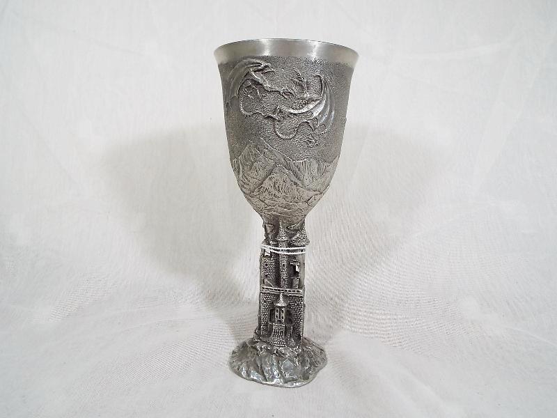 A Royal Selangor Lord of The Rings pewter goblet entitled The Gondolin Goblet, 19cm (h) - Est £50 -