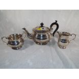 A George V silver tea set comprising tea