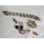 A good collection of costume jewellery to include a micro mosaic mandolin brooch, an  A.R.Brown