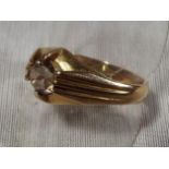 A gentleman's hallmarked 9 carat gold signet ring set with single stone, approx weight 4.02 gm,