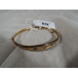 A lady's stone-set yellow metal bracelet stamped 15ct (15 carat) set with old cut diamond and