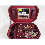 A jewellery box containing a quantity of good quality costume jewellery to include Seta rings,