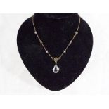 A lady's 9ct gold evening necklace with crystal detail, stamped 9ct, approximate weight 4.1 grams