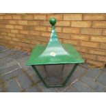 A lantern of traditional form, painted green, 55cm (h)