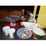 A good mixed lot to include a Portmeirion Botanic garden water jug, Verdi cake stand, Alberta's