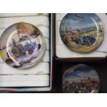 Approx 18 Danbury pictorial collector plates with certificates and two early 20th century boxed