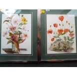 Freda Tremlet - Two watercolours depicting still life, signed lower right in pencil, mounted and
