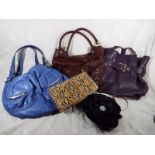 A collection of lady's handbags to include a Jane Shilton leather evening bag, a B Makowsky lady's