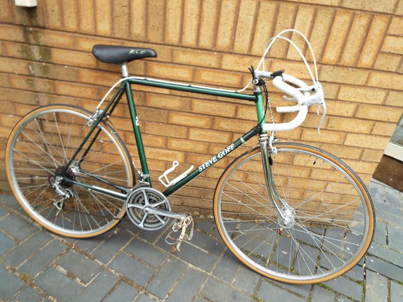 A gentleman's racing bicycle, hand-built by Steve Goff cycles of Skelmersdale, chromed forks,