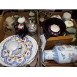 Two boxes of ceramics, glass ware, brass ware and similar (2)