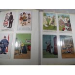 An album containing approximately 79 early 20th century postcards