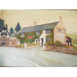 Will Owen - an oil on board depicting a North Wales country inn, marked Bodfari, Clwyd, signed,