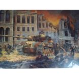 After David Pentland - A print entitled The Last Battle, Berlin, 30th April 1945, issued in a