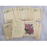 A collection of Kensitas Flowers cigarette silks