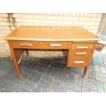 A mid 20th century office desk, 76cm x 120cm x 69cm