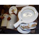 A C.T.M. Newcastle bedpan, two stoneware Scott Brothers footwarmers and a small collection of Royal