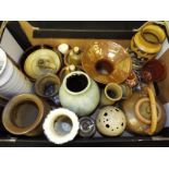 A good collection of ceramic studio pottery, predominantly vases and similar