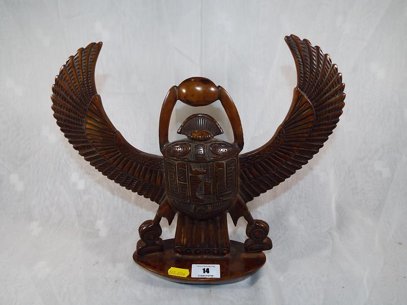 A good quality Egyptian figurine depicting a scarab beetle 30 cm (h)