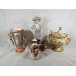 A Lladro figurine entitled Ceramic Seller, #01005080, 29cm (h), a Royal Worcester vase, factory