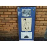 Football Memorabilia - A framed collage of Tranmere Rovers FC memorabilia to include a cartoon of