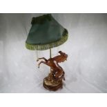 A Capodimonte table lamp in the form of a horse signed to the base G.Castre approximately 60cm (H)