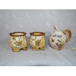 A pair of Doulton Burslem ceramic vases, manufactured for Phillips, 75 Oxford Street, London,