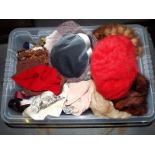 Vintage Clothing - A collection of lady's hats and scarves.