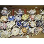 Approximately 33 miniature ceramic teapots and a collection of magazines, part boxed