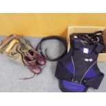 A good mixed lot to include horse tack, Davos walking boots European size 40, a ultralight body