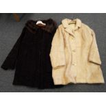 Vintage clothing - A pair of lady's 3/4 coats, a black Astrakhan example by Astra Furs, and a beige