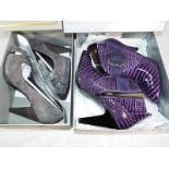 A pair of Ashitalia gray suede lady's shoes size 39 in original box and a pair of Norina by Peter