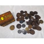 Numismatology - a vintage Hignett's Golden Flaked Honeydew tin containing a small collection of