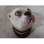 A vesta case in the form of a French bulldog,